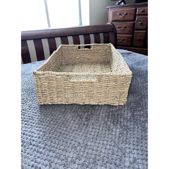 Square Nesting Wicker Baskets with Handle - Picture 2 of 14